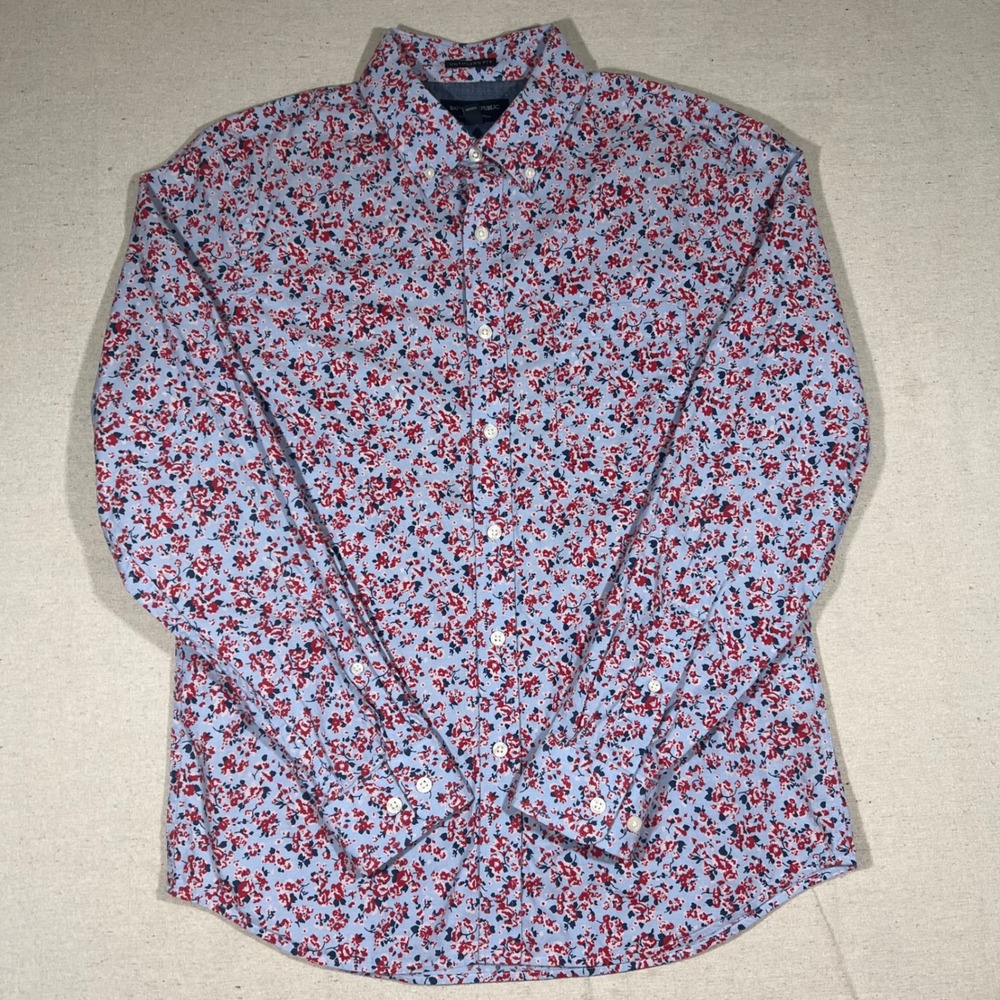 Banana Republic Mens Floral Untucked Fit Button Down Shirt - Size M - Picture 2 of 8